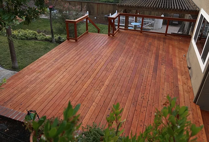 Sleek And Simple Redwood Deck image