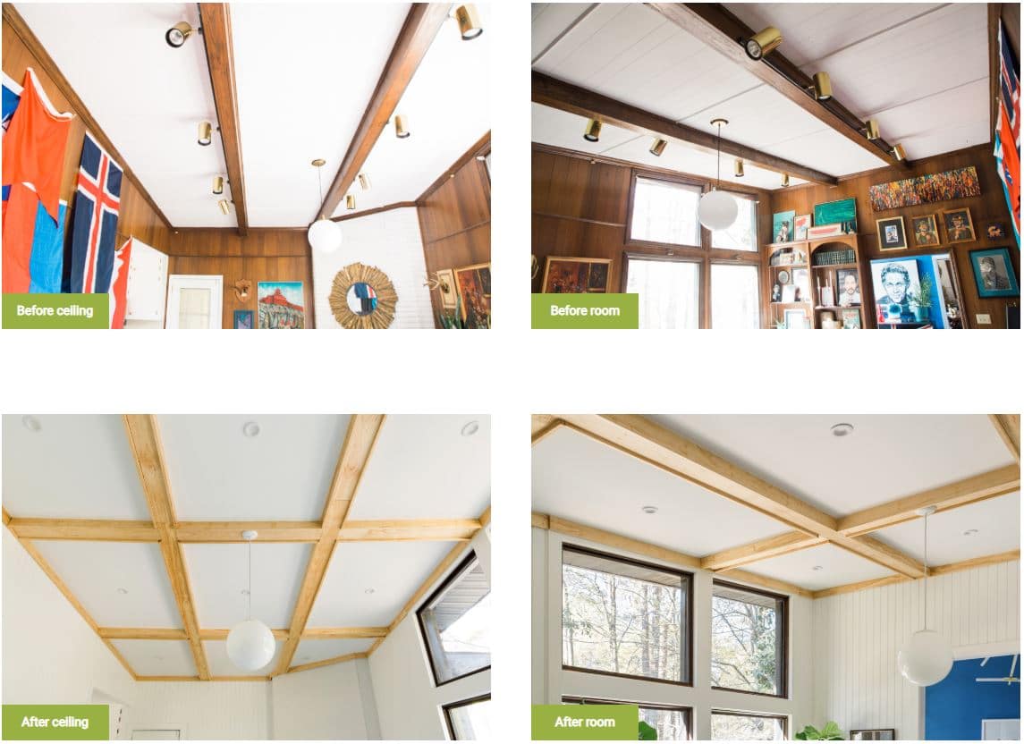Install Coffered Ceilings_Before and After image