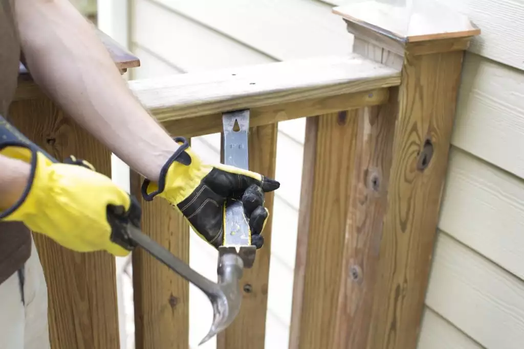 Add Stairs to Ground Level Deck - Step 1-Remove Railing image